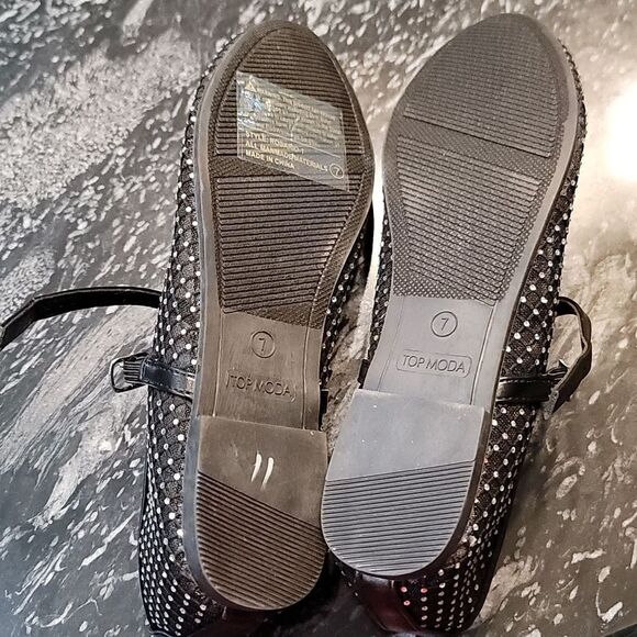 BRAND NEW TOP MODA MESH STUDDED  BUCKLE STRAP COMFORTABLE BALLERINA  FLA… - Picture 14 of 15